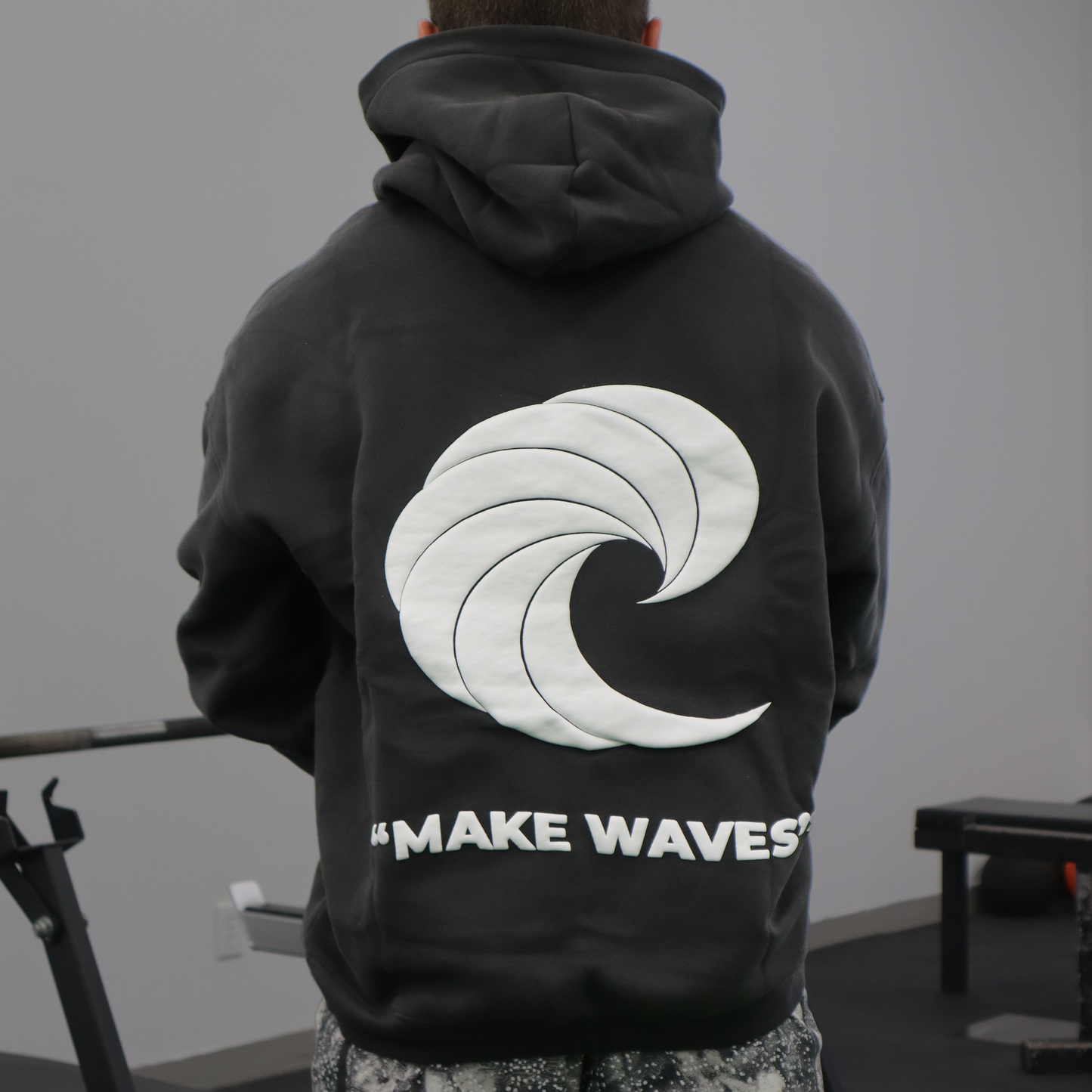Wave Puff Print Hoodie